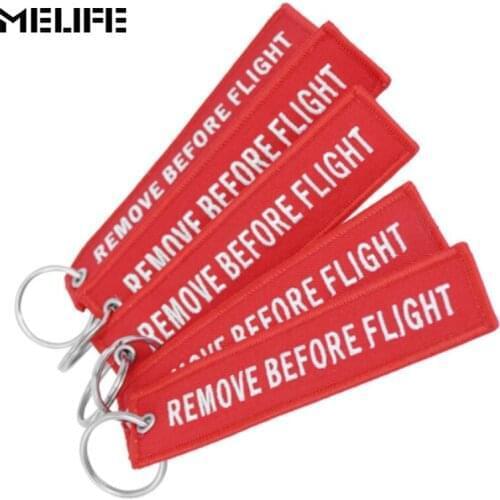 MELIFE Sport Climbing accessories Remove Before Flight Chaveiro Tag Embroidery Keychain Aviation OEM Key Chain Key Fob 3-6 PCS
