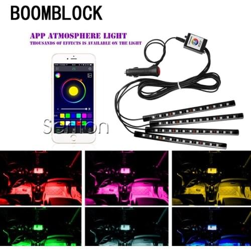 BOOMBLOCK 1set App Car Colors LED Interior Light for BMW e90 e60 e46 f10 VW Golf 7 peugeot 206 2020 Accessories decoration auto