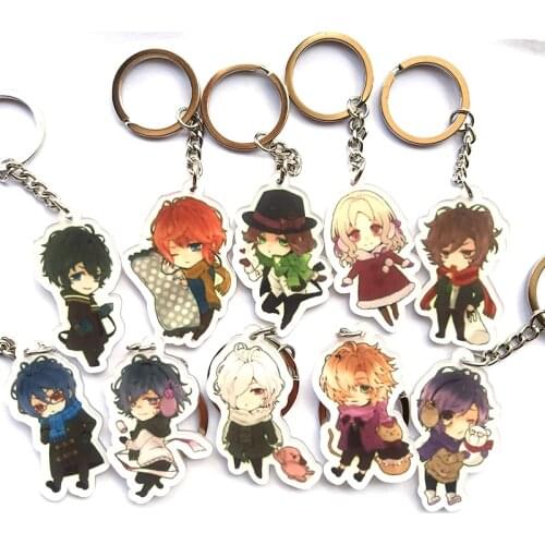 Anime Keychain Diabolik Lovers Komori Yui Ayato Sakamaki Syu Sakamaki Reiji Pendant Keyring Portachiavi Keychain kulcstarto