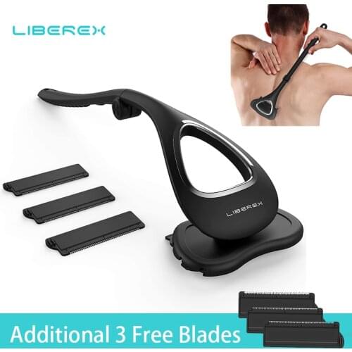 Liberex Back Shaver for Men Foldable Trimmer Adjustable Long Handle Removal Razors Body Leg Back Hair Razor With 6 Blades