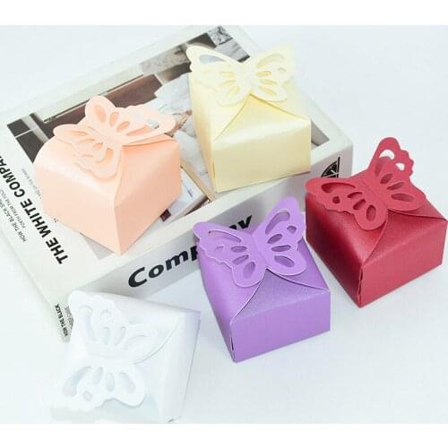 10pcs Laser Cut Butterfly Paper Box Multicolor Butterfly Shape Candy Gifts Boxes for Wedding Birthday Party Baby Shower Supplies