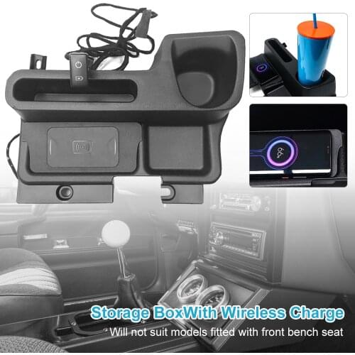 QC3.0 Fast Wireless Charger Center Console Armrest Storage Box For Toyota Land Cruiser LC70