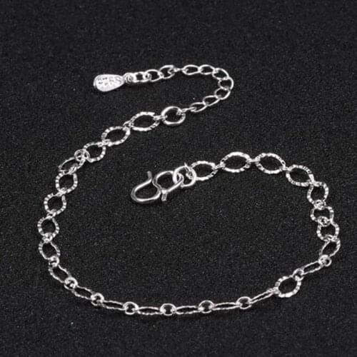 New Fashion Exquisite Small Egg Shaped Ankle Chains 925 Sterling Silver Simple Chain Anklets For Women Jewelry Anklet Bracelet