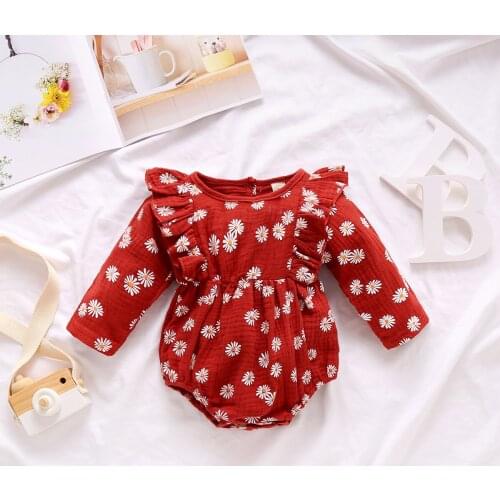 Fall Winter Newborn Baby Jumper Babysuit Girls Lounge Clothes Toddler Long Sleeve Romper 3 6 12 18 Month