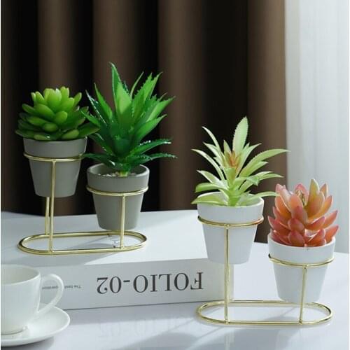 Ins decorative fleshy potted decoration desktop Art personality small flowerpot mini ceramic plant bonsai package