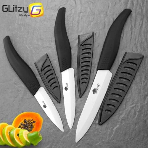Knife kitchen 3 4 5 inch Chef Ceramic Knife Zirconia White Blade Three Piece Set Fruit Vegetable Color Cooking Knives Cutter