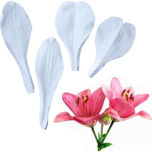 Lily Petals Silicone Mold Fondant Mould Cake Decorating Tools Chocolate Gumpaste Mold, Sugarcraft, Kitchen Accessories
