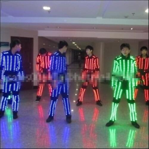 Hot Sale Led Growing Luminous Light Up Robot Suit Costume For Men Performance Stage Clothes Dance Wear