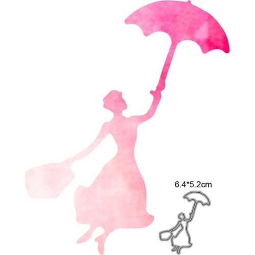 Metal Cutting Dies Cut Mold Umbrella and Woman Decoration Scrapbook Paper Craft Knife Mould Blade Punch Stencils dies