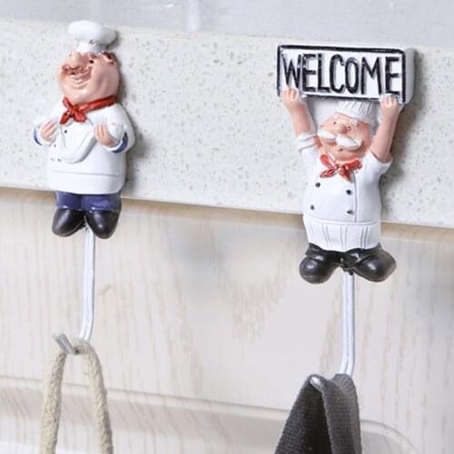 Cartoon Power Cord Storage Rack Chef Plug Hook Strong Adhesive Hook Creative Plug Finishing Bracket Kitchen Hooks For Utensils