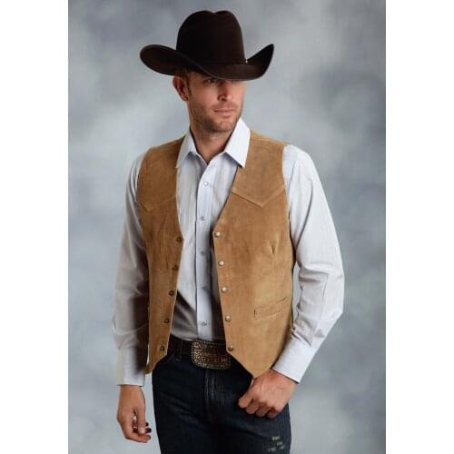 Mens Suede Slim Single-breasted Vest Casual Western Denim Vest Mens Casual Vest