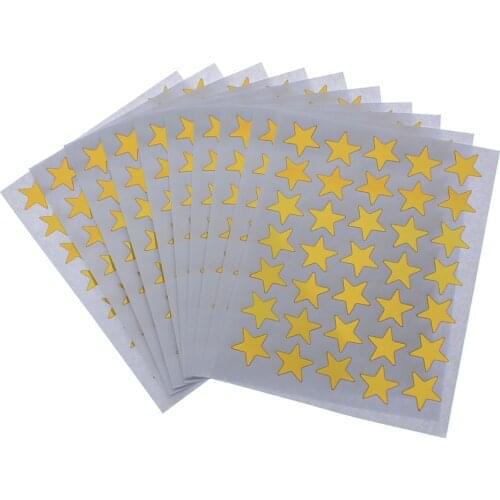 10pcs/pack Mini Gold Color Star Stickers Teacher Label Reward Cute Stickers Children Students Gift Stationery School Supplies