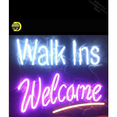 Neon Signs for Walk Ins Welcome Neon Light Sign Handcrafted arcade Neon Glass Display Boards Beer Signs Lighted Pet Shop Sign