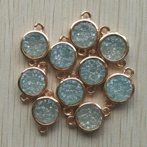 2017 New good quality zircon pendants Connector 10mm charms for bracelets Jewelry Making 10pcs/lot wholesale free