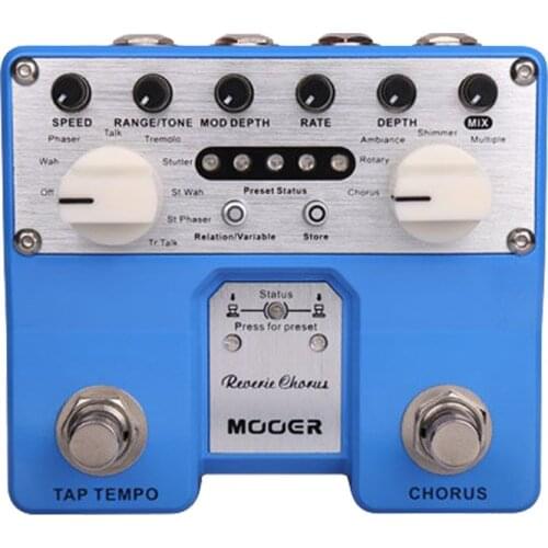 MOOER Reverie Chorus Guitar Pedal 5 Chorus Modes 8 Enhancing Effects Tap Tempo Function with Dual Footswitches Effect Pedal