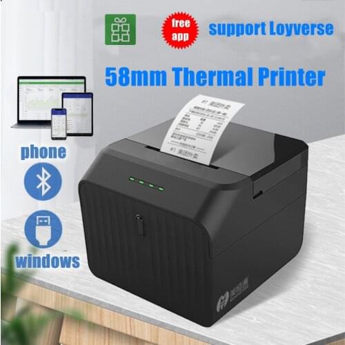 Support Loyverse 58mm Bluetooth USB Receipt Thermal Printer for Android iOS Window Pos System Compatible with ESC/POS