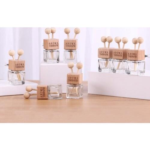 Car Wardrobe Hanging Perfume Pendant Empty Bottle Fragrance Air Freshener Refillable Glass Bottle For Essential Oils Diffuser