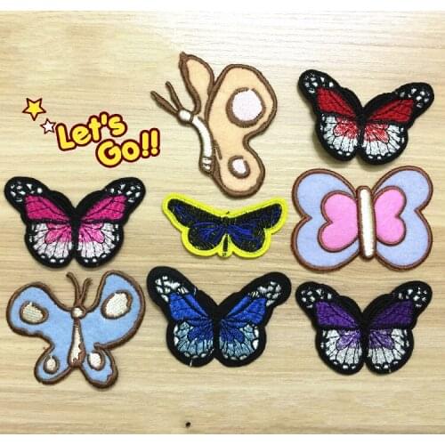 Hot Handmade Mini embroidered Patch Butterfly Animal Sew Stick On Badges Garment Sweater Shoes Bag Hat Socks Accessory (1 Pcs)