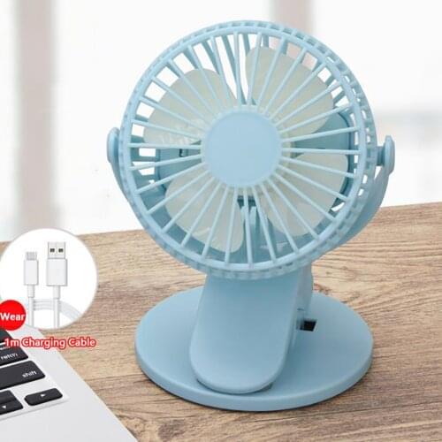 Portable Cooling Fan USB Rechargeable Clip Desktop Table Fan Mini Clamp Fan 360 Degree Rotating Ventilator Air Cooler Fan