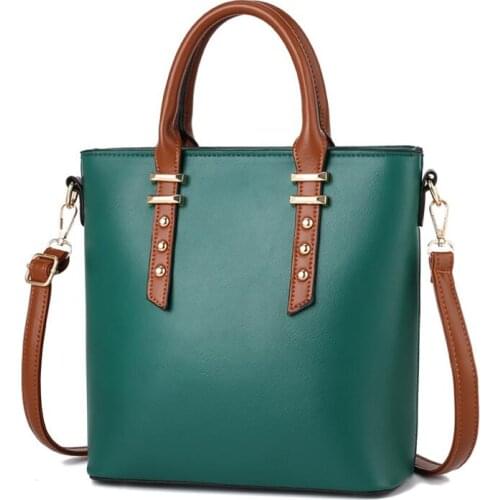 Simple Trend Fashion Female Big Bag Elegant Square Handbag Large Capacity Bucket Bag Single Shoulder Womens Messenger Bag