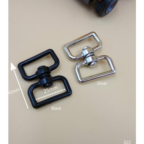 1" For 25mm Straps Webbing 4Pcs Black Double Swivel End Head Metal Molle Clips Buckle For DIY Outdoor Sports Bags Accessories