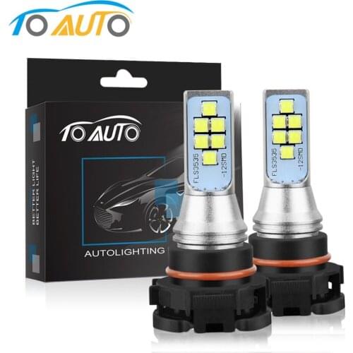 2pcs PSX24W LED Fog Bulbs Car Light Canbus Error Free Running Light Lamp 1400LM Drving Bulb Auto 12V 6000k White DRL Lamp