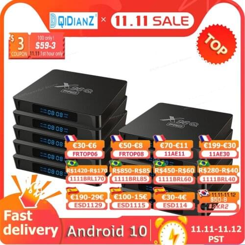 10PCS X96Q PRO android smart tv box android 10 allwinner h313 quad core 2G 16gb 4k 3d X96 Q smart tv set top box media player