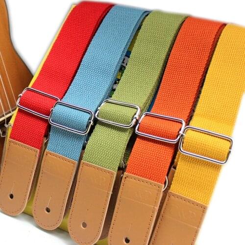 Ukulele tail nail strap small four string ukulele cotton guitar strap small fresh red yellow blue green orange