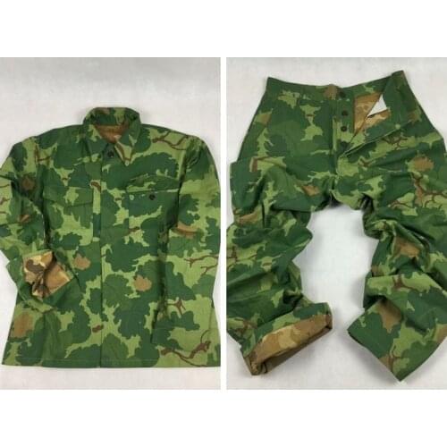 VIETNAM WAR US ARMY MITCHELL SOLIDER MILITARY CAMOUFLAGE JACKET AND TROUSER UNIFORM WORLD WAR II SOLDIER MILITARY WAR EQUIPMENT