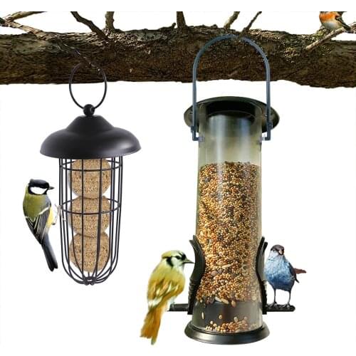 Hanging Wild Bird Seed Feeder Bird Feeding Tool Garden Paddock Portable Plastic Pet Supplies Bird Tableware Bird Feeder
