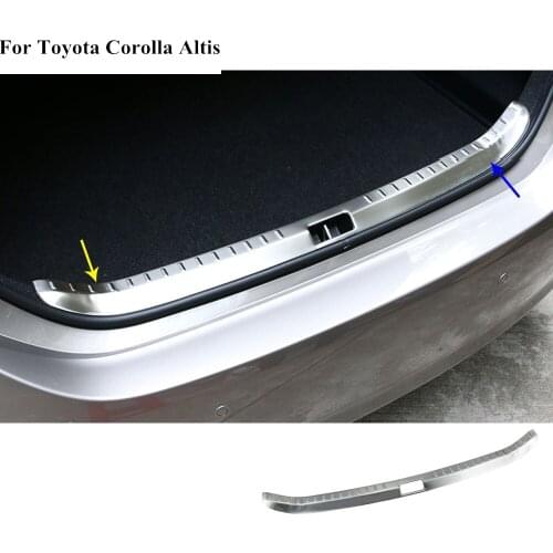 For Toyota Corolla Altis 2014 2015 2016 car inner inside Rear Bumper trim Stainless Steel Scuff Sill trunk plate pedal molding