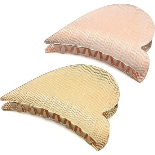 Heart Shape Hair Claw Clips for Women Accessories Metal Crab Rose Gold Hairpin Hairclip Girls New Fashion Luxury Jewelry Gifts