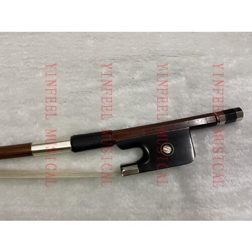 Free shipping 1pcs 3/4 4/4 French Pernambuco Brazilwood Double Bass Bow Ebony Frog And Genuine Horse Hair