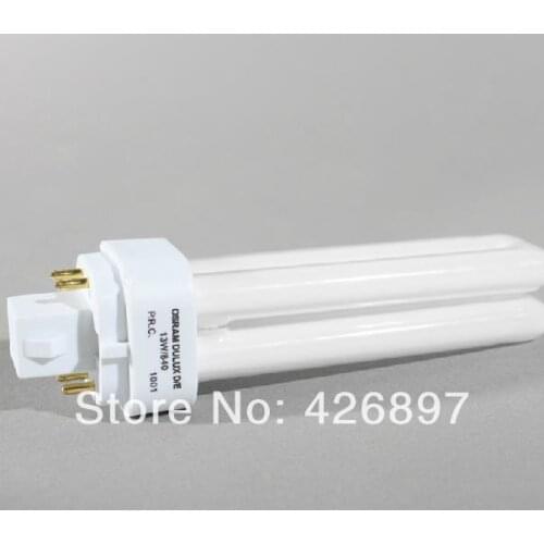 2pcs,DULUX D/E 13W compact fluorescent lamp tube,LUMILUX G24q-1 4 pin,13W/827 13W/840 13W/865 energy saving bulb