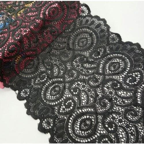 2 Yards 18CM Width Sexy Stretchy Lace Trim Elastic Lace Applique Fabric Sewing Craft DIY Dress Curtain Bag Decoration