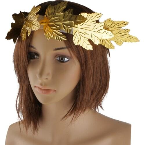 4 Pieces Leaf Roman Greek Goddess Laurel Caesar Wreath Headpiece Fancy Dress Hairbands Hair Headwear Accessory Gold /Green