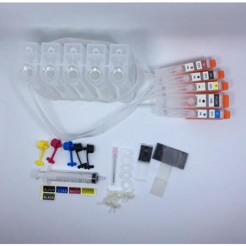 5Color PGI-170XL CISS ink cartridge PGI170 PGI-170 CLI-171 with chip for Canon PIXMA MG5710 MG6810 (Lartin America)