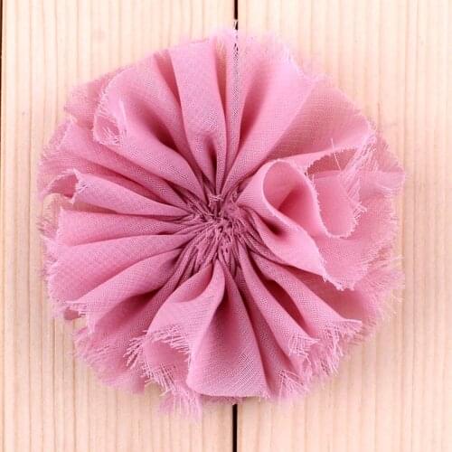 50pcs/lot 3" 16Colors Artificial fabric flowers for Kids girls hair accessories Shabby Chiffon hair flowers for Kids accessories