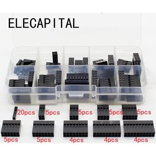 Double row Dupont Kit 1P/2*2/2*3/2*4/ 2*5/2*6/2*7/2*8/ 2*9/ 2*10Pin Housing Plastic Shell Terminal Jumper Wire Connector set