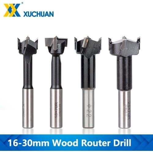 Wood Hole Cutter 4 Flute Router Drill Bit 15-30mm Right Rotation Core Drill Bit Row Drilling Bit Boring Machine Gang Drill