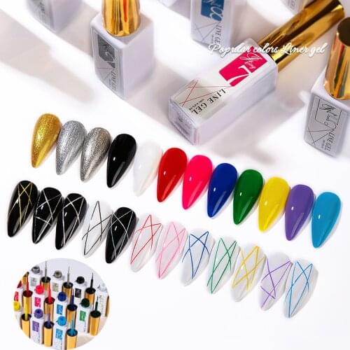 12 Colors Pull Line Gel Nail Polish Phototherapy Gel For DIY Painting Hook Line Manicure Special Nail Art Supplies Brushed Glue