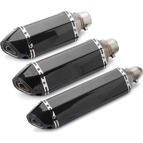 Carbon Fiber colour 51mm Motorcycle Moto Exhaust Modify Motocross Exhaust Muffler For FZ6 CBR250 CB600 MT07 ATV