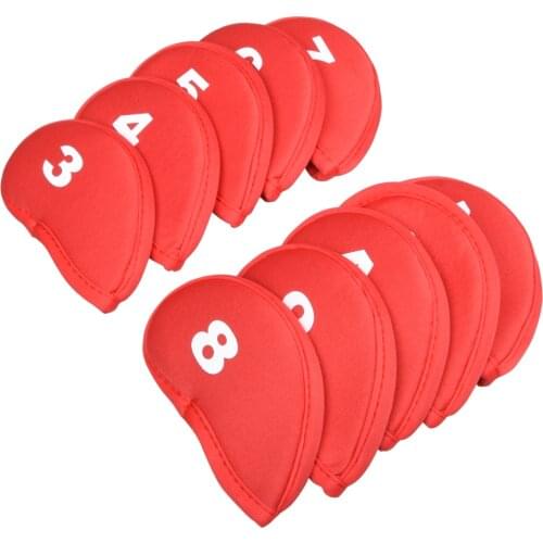 Golf Head Covers Golf Club Iron Head Protector Headcover Golf Accessory Black golfer gift 10pcs/set