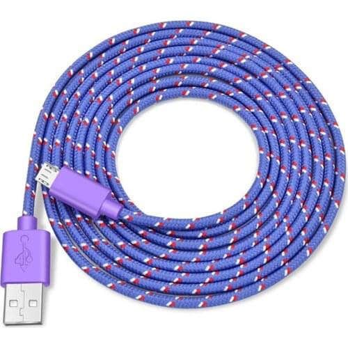 Micro USB Cable Data Sync USB Charger Cable For Samsung S7 Huawei Xiaomi Android Nylon Braided Mobile Phone Cables Fast Charging