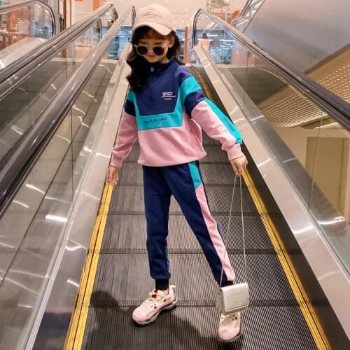 Girls Clothes Sets Autumn Childrens Clothing Set Sweatshirt + Pants Two-piece Casual Kids Sport Suits Teenage 8 9 10 12 14years