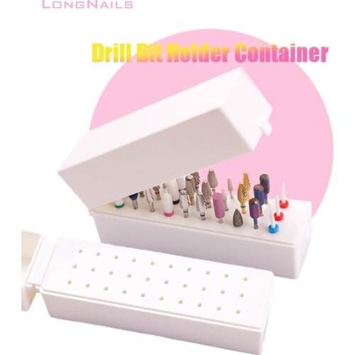 30 Seats Salon Drill Bit Container Nail Art Stick Storage Box Grinding Tool Display Collect Holder Nail Polish Bit Rack 13*6*4cm