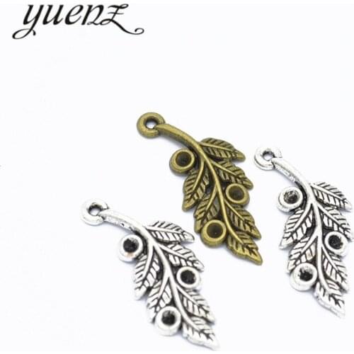 YuenZ 15pcs Antique tree leaf Charms Pendants for Jewelry Making Handmade Craft 32*14mm Q356