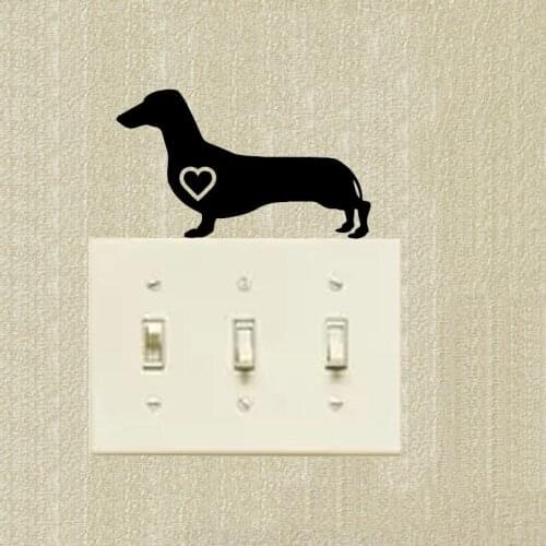 Dachshund Give You My Heart Cartoon Warm Animal Switch Sticker Fashion Popular Wall Decoration 2SS0890