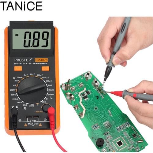 TANiCE LCR Meter Inductance Capacitance Resistance Measuring Meter with LCD Display Digital Multimeter Tester Tool Kit BM4070