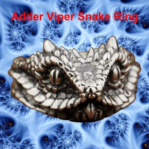 Retro Fashion Chinese Zodiac Ring Solid 925 Sterling Silver Cool Knight Individuality Adder Viper Snake Ring TA87 US Size 7~15